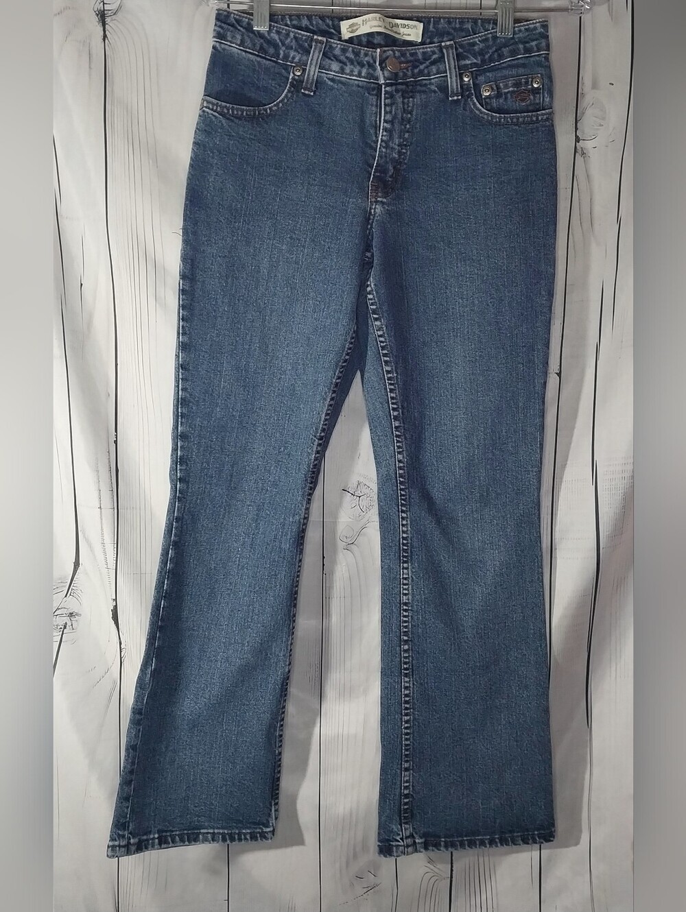 Harley-Davidson Women's Blue Bootcut Y2K Biker Casual Street Style Jeans